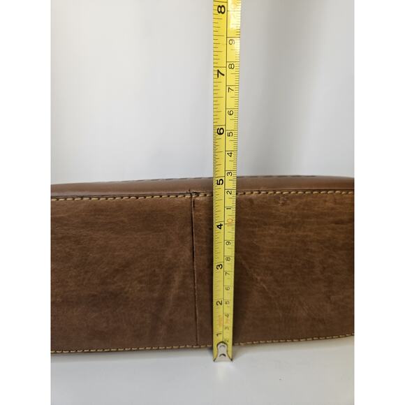 Vintage Brown Leather Tooled Floral Purse - Flap Snap Closure Rugero Horse Roses - Picture 11 of 16